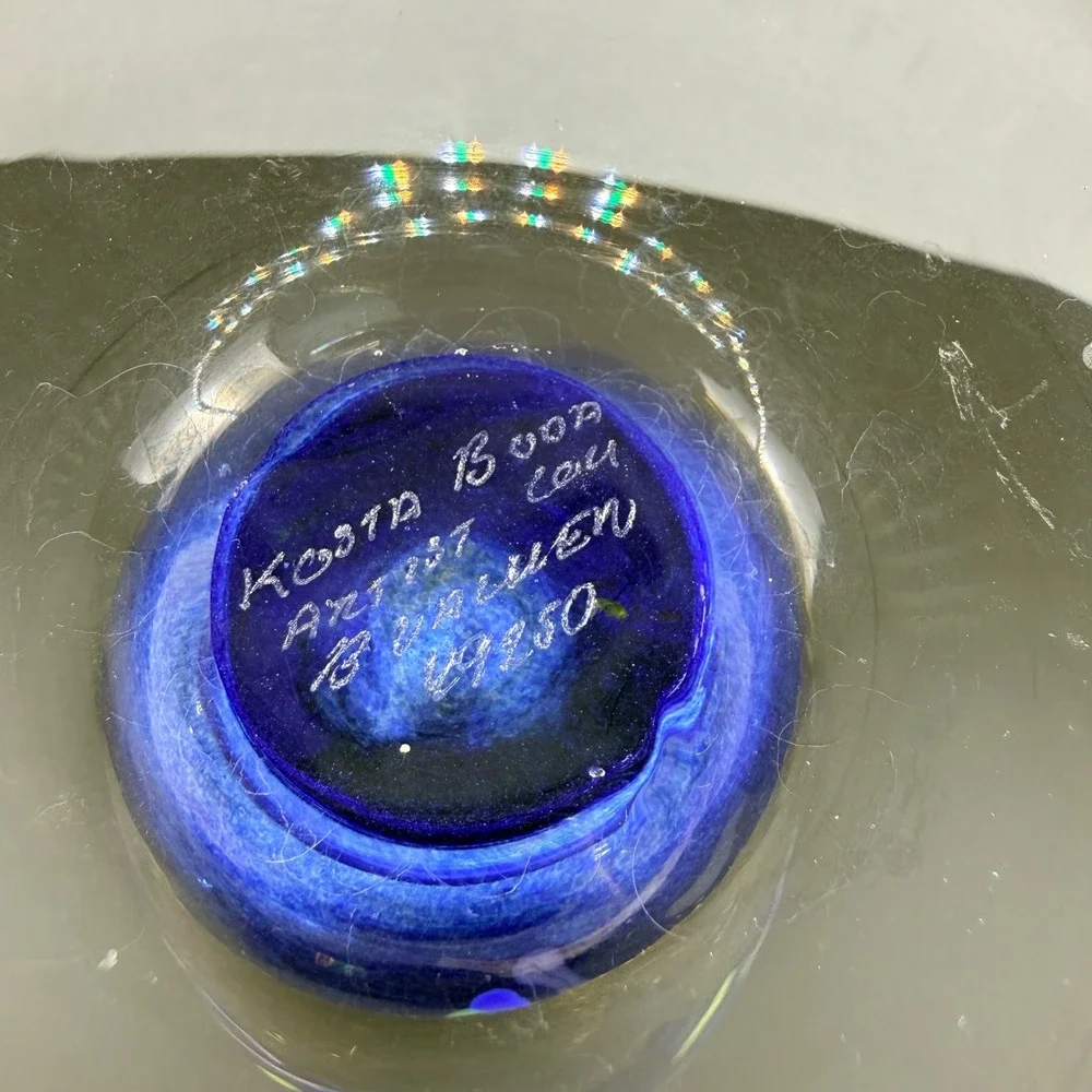Kosta Boda Satellite Vase Bertil Vallien Artist Collection Signed 49250 Cobalt